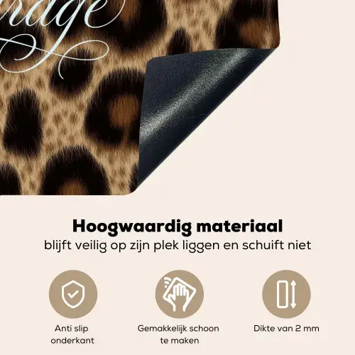 Luipaardprint - Bruin - Courage - Sierlijk Inductie beschemer met haakjes klein -ky-onderkant-nl