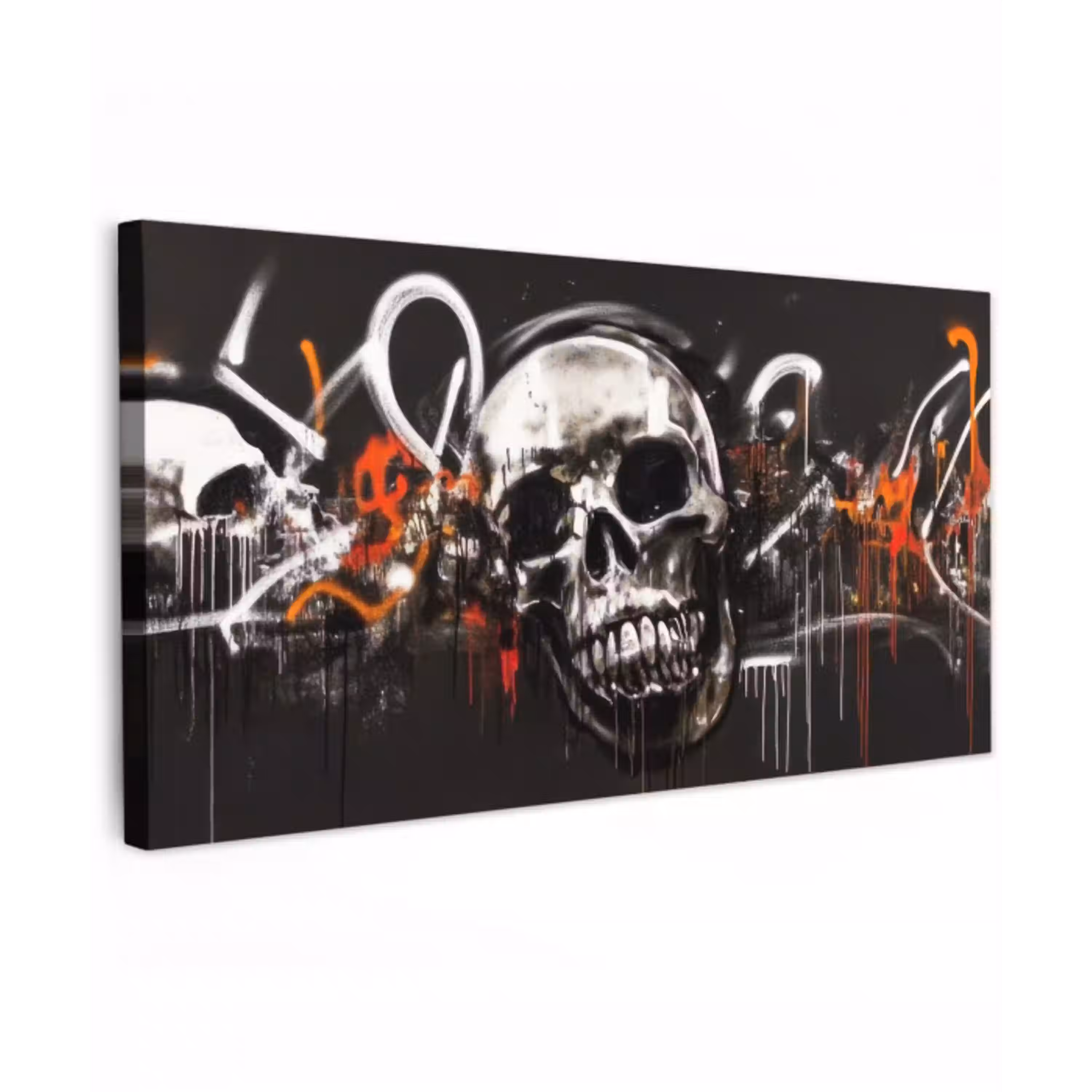 Schedels - Kunst - Donker - Rood Tuinposter op houten frame 2 cm dik xxl -3d