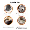 Bloemen - Patroon - Zwart - Wit Inductie beschermer vinyl 3mm klein 276 -zzzzzzz-td-werking