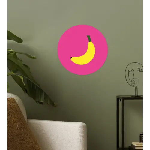 Banaan - Geel - Fruit Wandcirkel behangsticker klein -sfeer2