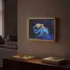 Octopus - Stippen - Blauw - Zee Light Box met batterij (Wandlamp) middel -sfeer1