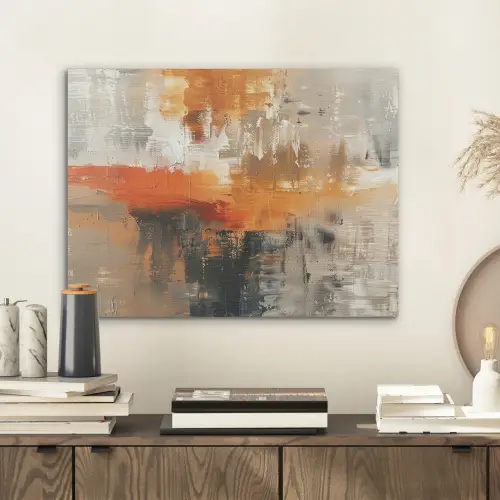 Moderne kunst - Abstract - Goud - Grijs PET vilt klein -sfeer1