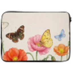Vlinders - Klaprozen - Illustratie - Kleurrijk laptophoes neopreen klein -zkaufland3dotto
