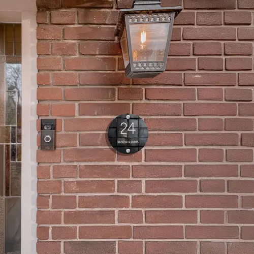 Zwarte houtblokken - Klassiek Naambord Rond klein -sfeer7-rond-XS