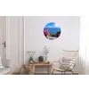 Lake Como - Italië - Landschap Wandcirkel aluminium klein -woonkamer