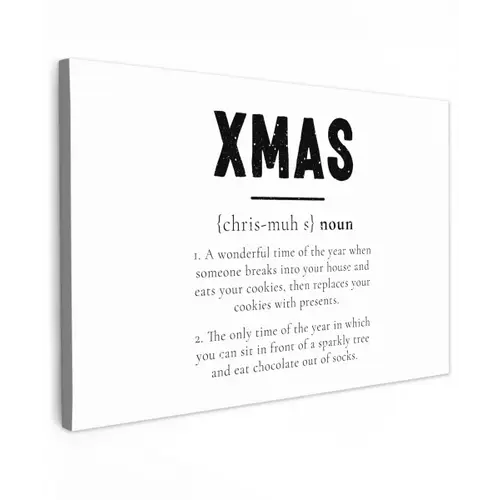 Kerst - Wit - Xmas - Quotes - Feestdagen Tuinposter op houten frame 2 cm dik klein -3d