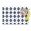 Tegelmotief - Blauw - Wit - Bloem Placemat vinyl groot 368 -zzzproduct_Kitchenyeah-website