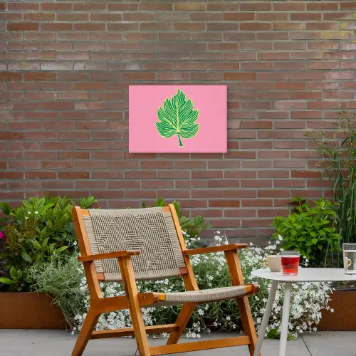 Blad - Groen - Illustratie - Minimalistisch Tuinposter op houten frame 2 cm dik klein -sfeer3