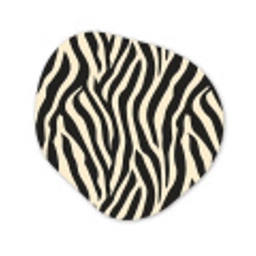Zebra - Print - Klassiek - Zwart Wandcirkel Organisch Aluminium middel 851 -3d