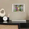 Hortensia - Doorkijk - Bloemen - Zomer - Paars - Pad poster papier klein -sfeer1