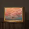 Zee - Boot - Wolken - Oranje Light Box met kabel (Tafellamp) klein -z3d_website