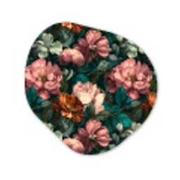 Bloemen - Schilderachtig - Patroon - Roze Wandcirkel Organisch Aluminium middel 851 -3d
