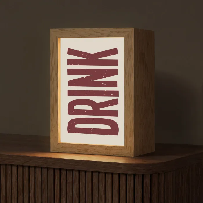 Rood - Vintage - Decoratie - Japandi Light Box met kabel (Tafellamp) klein -z3d_website