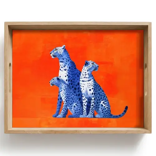 Luipaarden - Stippen - Oranje Dienblad Rechthoek middel -z3d_shopping