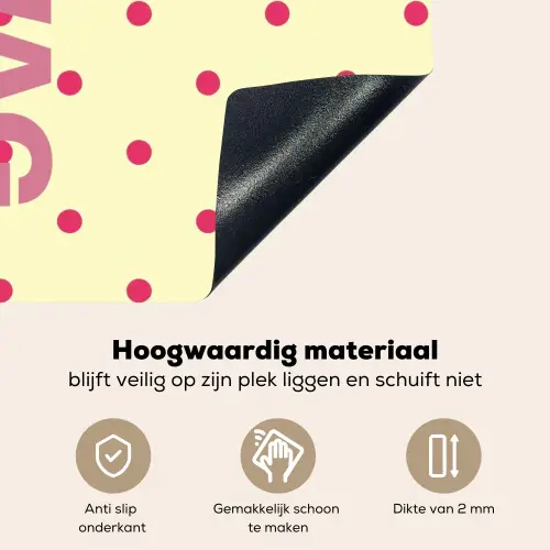 Swag - Roze - Stippen - Geel Inductie beschemer met haakjes klein -ky-onderkant-nl