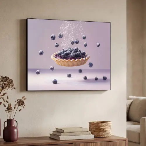 Eten - Taart - Bessen - Blauw Textielframe - compleet frame klein -sfeer3