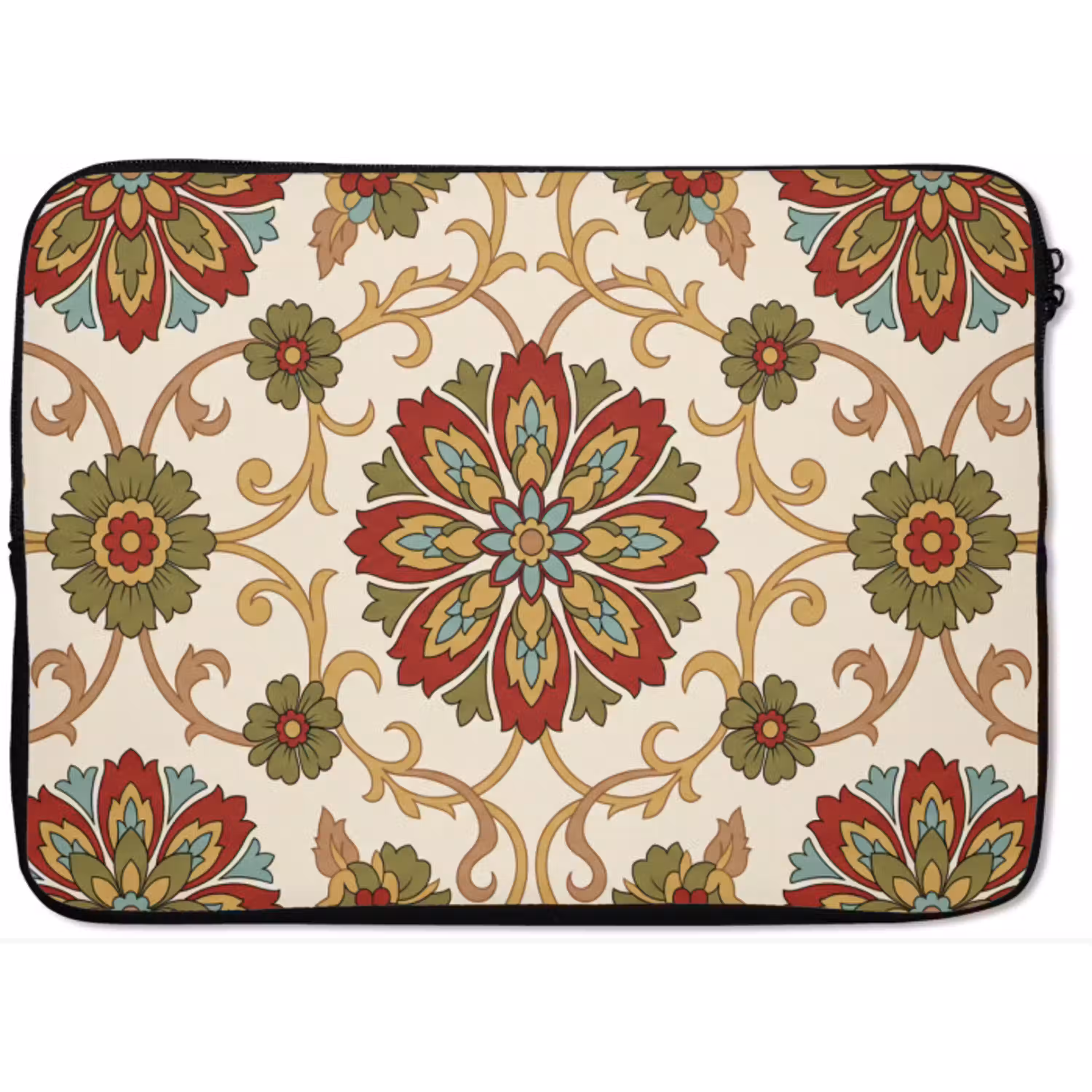Patroon - Bloemen - Ornament - Klassiek - Kleurrijk laptophoes neopreen klein -zkaufland3dotto