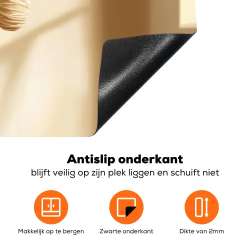 Beige - Paastak - Eieren Inductie beschermer vinyl 3mm klein -zzzzzzz-td-onderkant