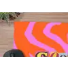 Zebraprint - Grafisch - COOL - Oranje muismat rubber klein -closeup