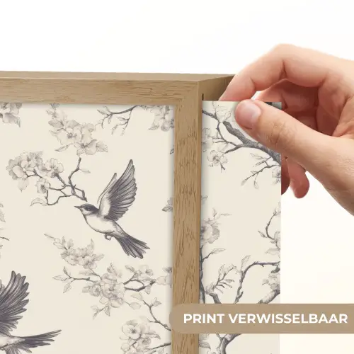 Takken - Vogels - Beige Light Box met batterij (Wandlamp) middel 907 -USP_websiteprintNL