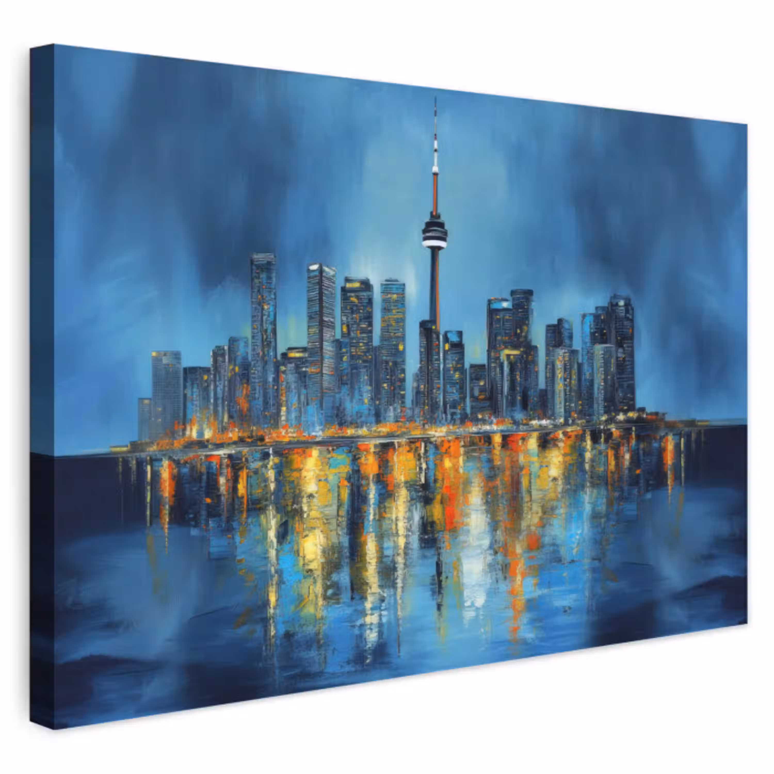 Skyline Toronto - Water - Stadslichten - Toren Tuinposter op houten frame 2 cm dik klein -3d