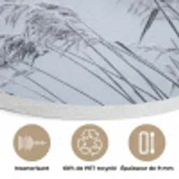 Riet - Bevroren - Winter - Natuur Akoestische PET Vilt - Rond klein -closeup_FR