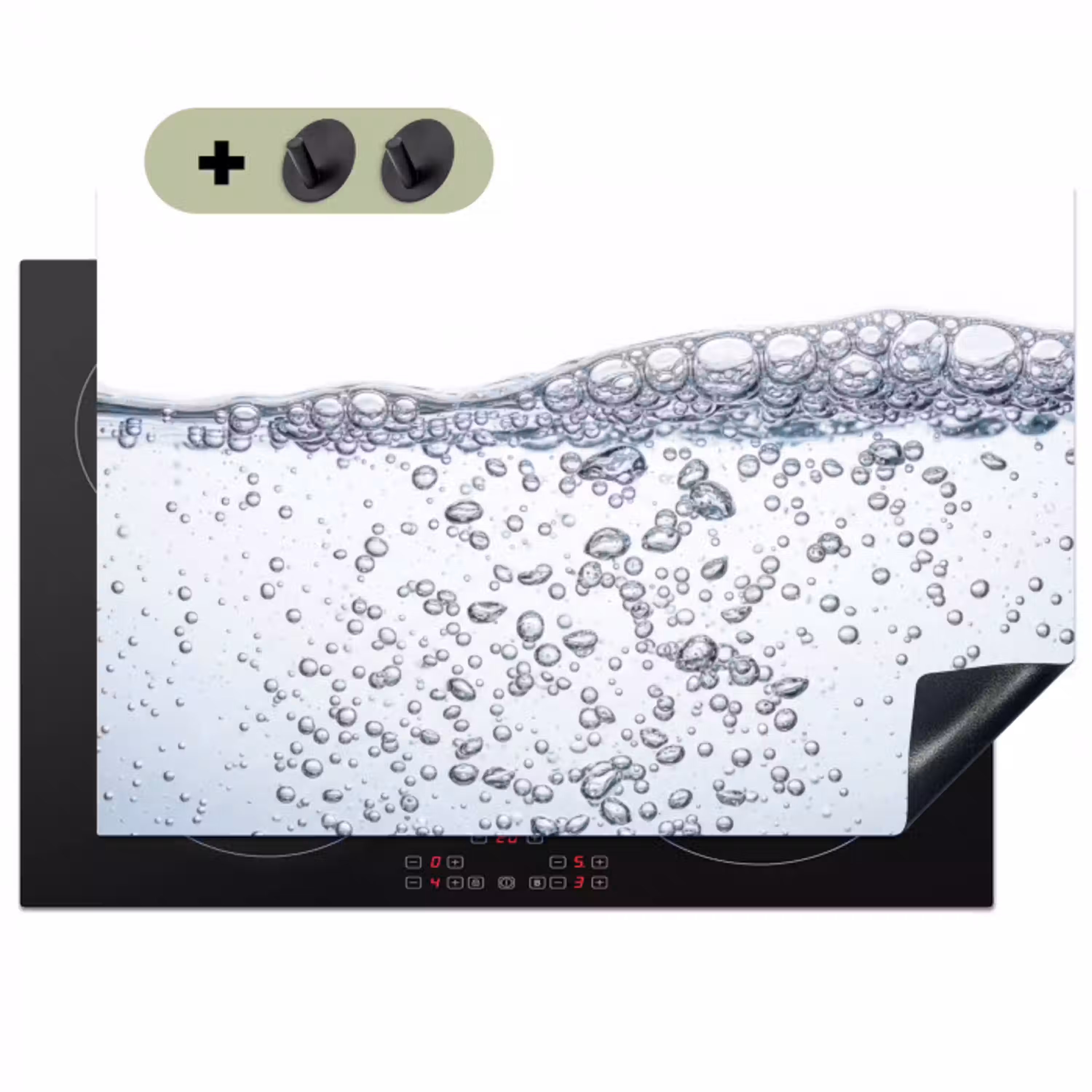 Luchtbellen - Water - Dynamisch Inductie beschemer met haakjes klein -3d