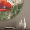 Bloemenveld - Klaprozen - Kleurrijk Akoestische PET Vilt - Rond klein -sfeer5_closeup