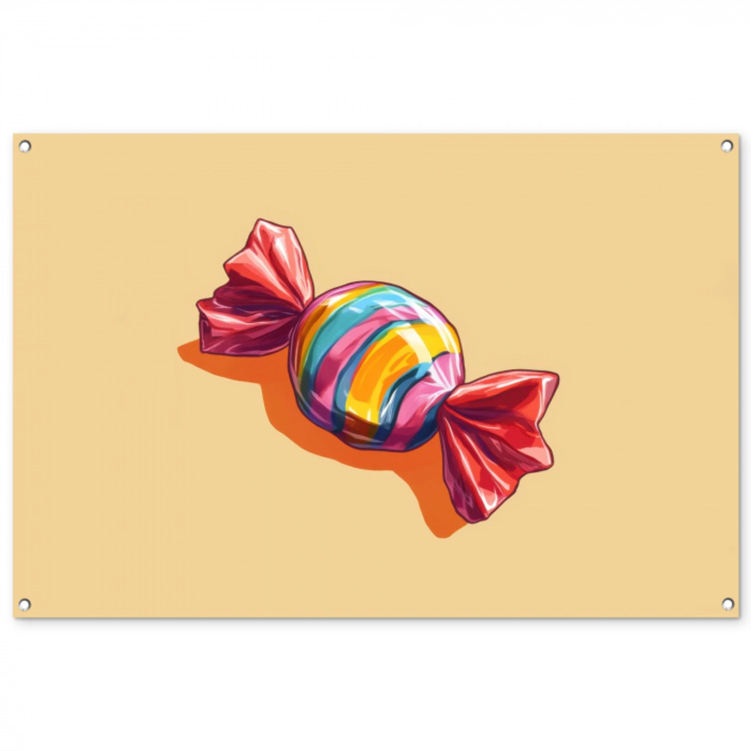 Geel - Snoep - Kleur tuinposter los doek groot -3d