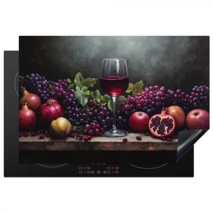 Wijn - Fruit - Stilleven Inductie beschermer vinyl 3mm klein -3d