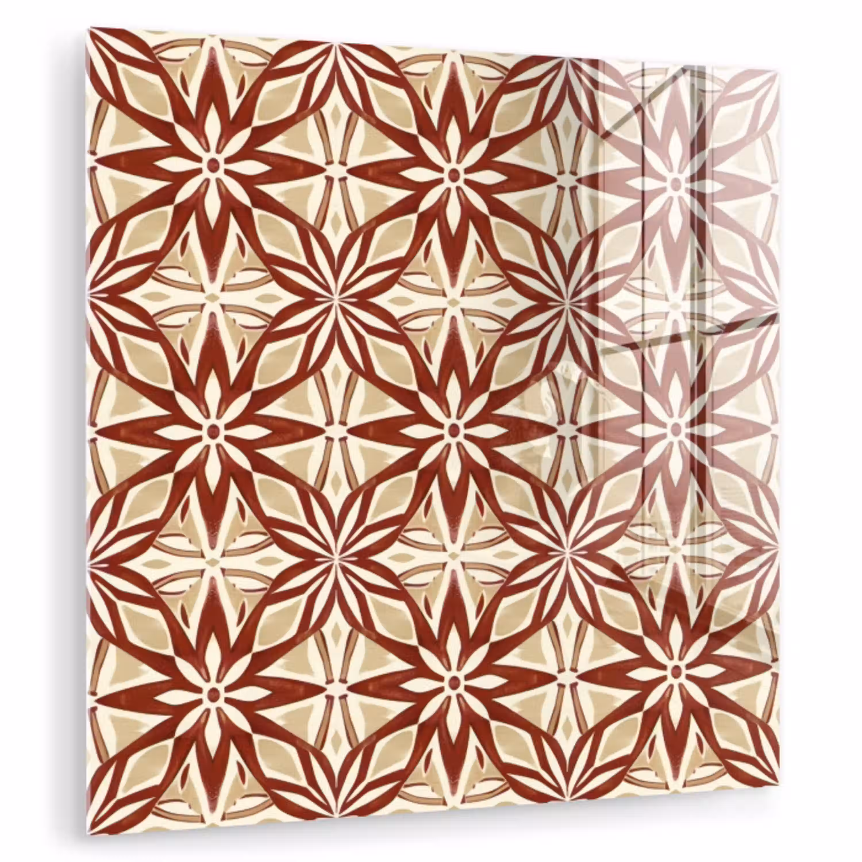 Bordeauxrood - Geometrisch - Tegel - Patroon plexiglas 5mm klein 11 -zzzproduct_nieuw