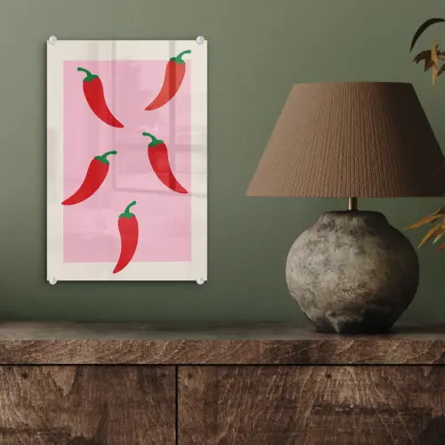 Pepers - Rood - Illustratie plexiglas 5mm klein -sfeer3