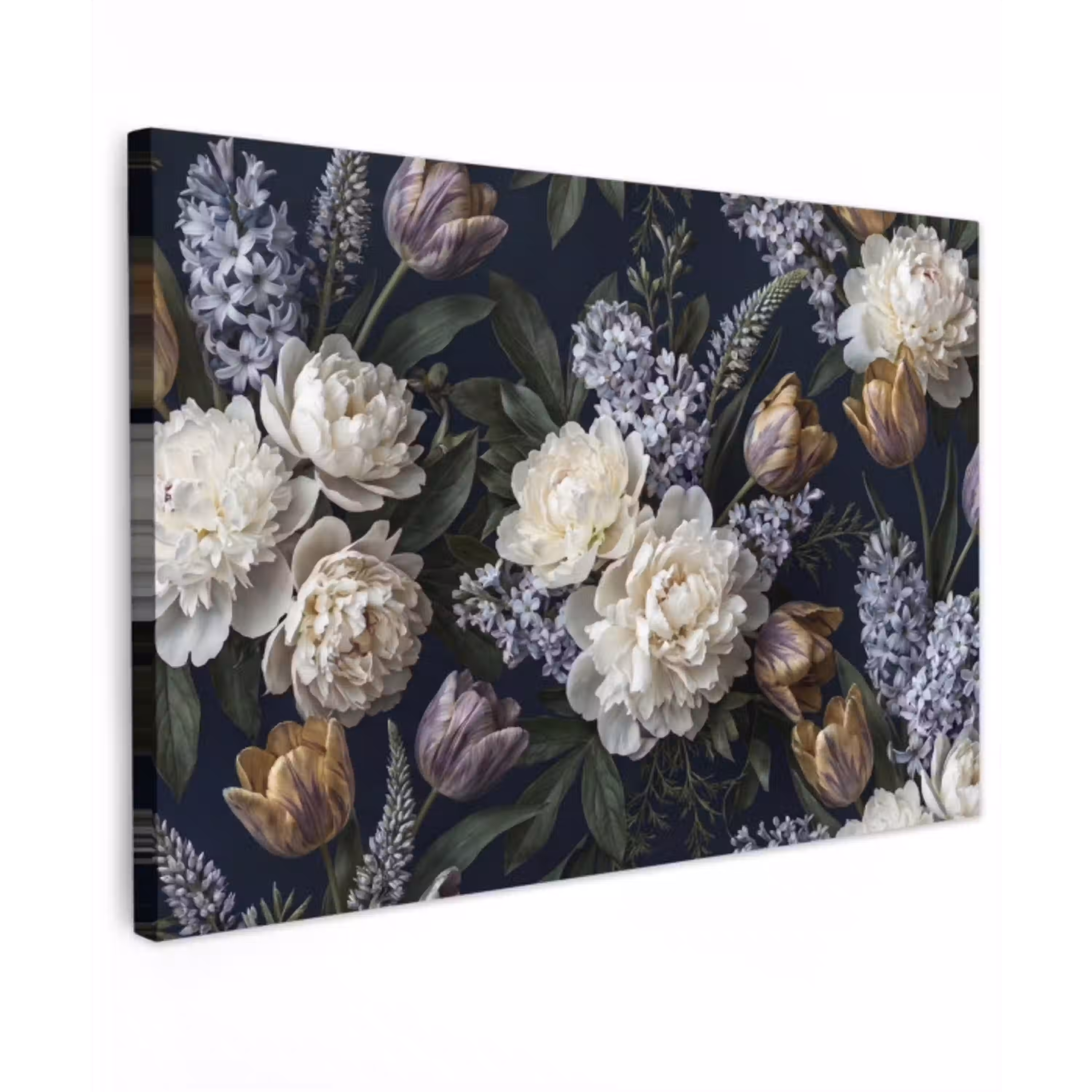 Bloemen - Donker - Elegant - Natuur - Wit canvas 2cm klein -z3d
