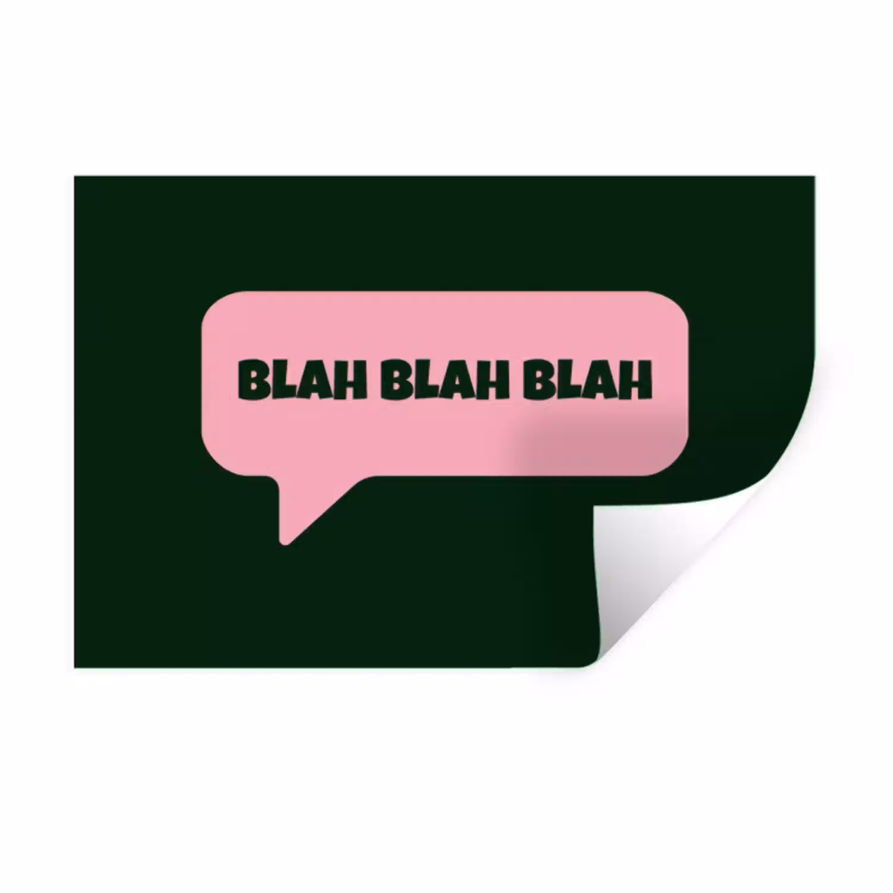 Tekstwolk - BLAH BLAH BLAH - Roze Muursticker klein -3d