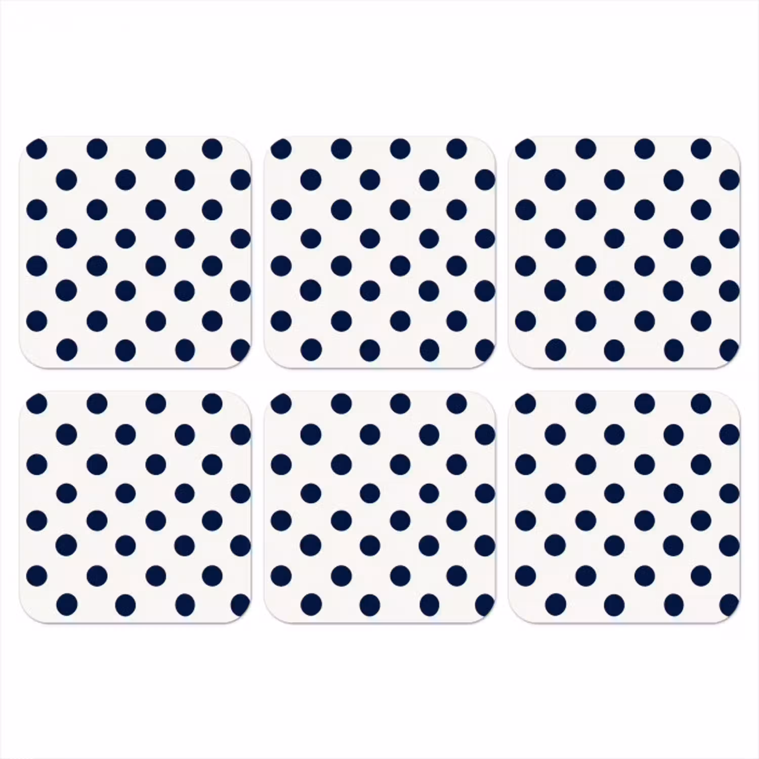 Klassiek - Stippen - Blauw onderzetter kurk middel 366 -3d