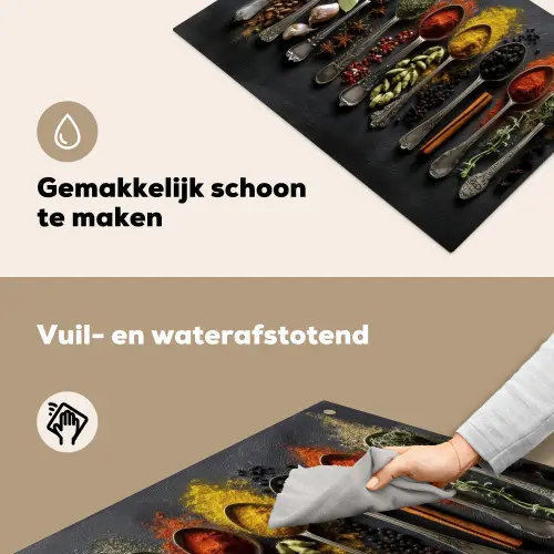 Lepels - Specerijen - Kaneel - Chili Inductie beschemer met haakjes klein -ky-schoon-nl