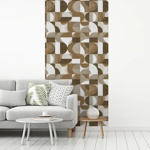 Abstract - Retro - Bruin fotobehang vinyl groot 64 -woonkamer