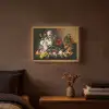 Stilleven met bloemen en fruit - Kunstwerk - Oude meesters Light Box met batterij (Wandlamp) middel -sfeer4