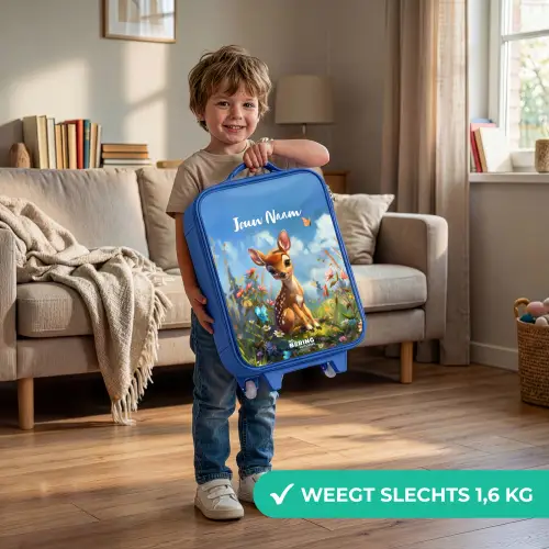 Bailey bloemenhertje Kinderkoffer - Blauw klein -sfeer2_NL