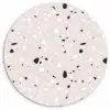 Terrazzo -  Patroon - Zacht - Zwart - Wit Wandcirkel plexiglas klein 852 -3d
