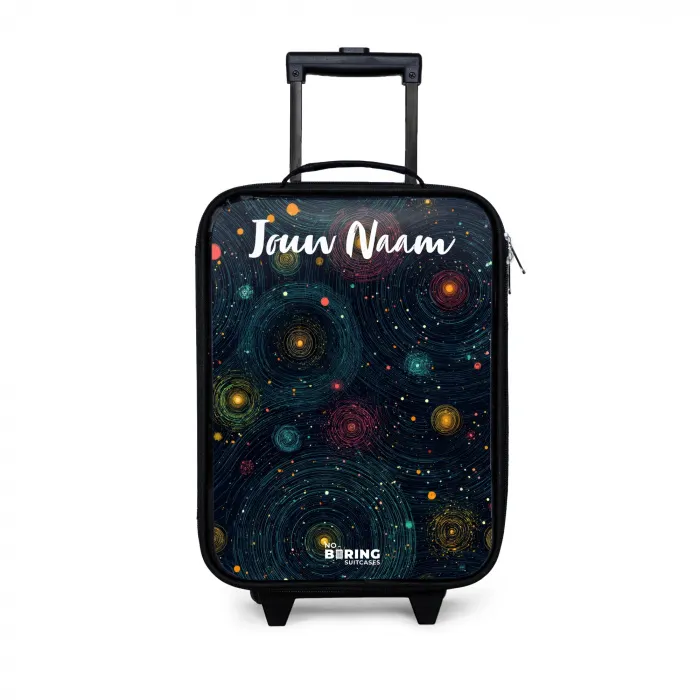 Sterren - Planeten - Kleurrijk Kinderkoffer - Zwart klein -3d
