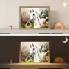 Paard - Wit - Bos - Bloemen - Planten Light Box met batterij (Wandlamp kind) middel -sfeer3_kind