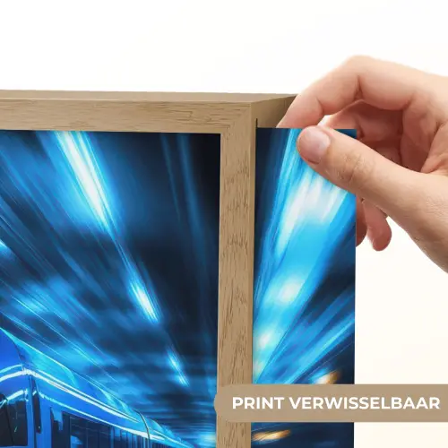 Trein - Blauw - Neon Light Box met batterij (Wandlamp kind) middel -USP_websiteprintNL