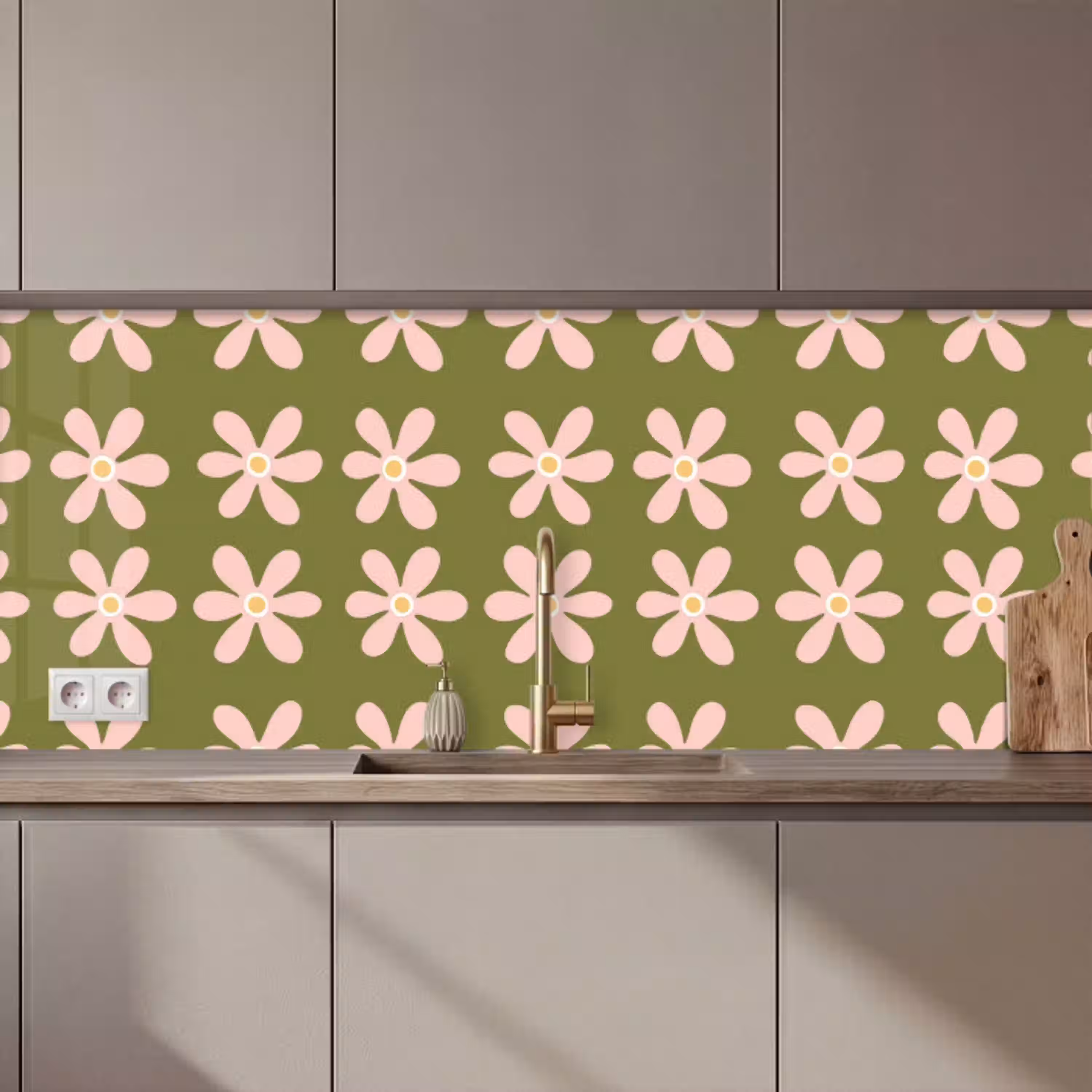 Bloem - Modern - Groen keuken achterwand 2 middel 871 zz_3dshopping