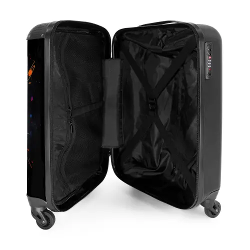 Raket in de ruimte met graffiti NBS - Handbagage koffer - Unisex middel -binnenkant