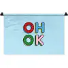 Oh ok - Blauw - Kleurrijk Wandkleed katoen klein -zz3d