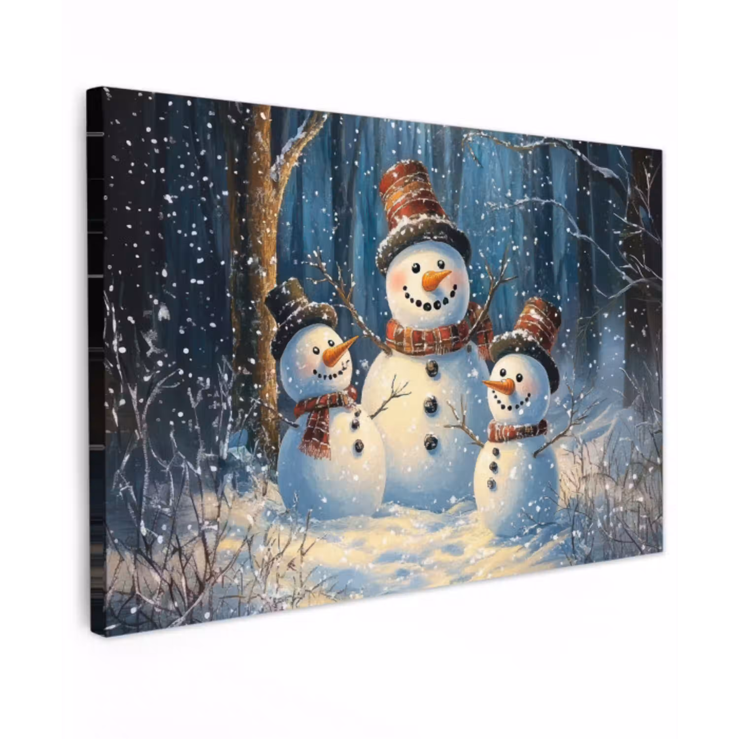 Sneeuwpop - Sneeuw - Winter - Bos canvas 2cm klein -z3d