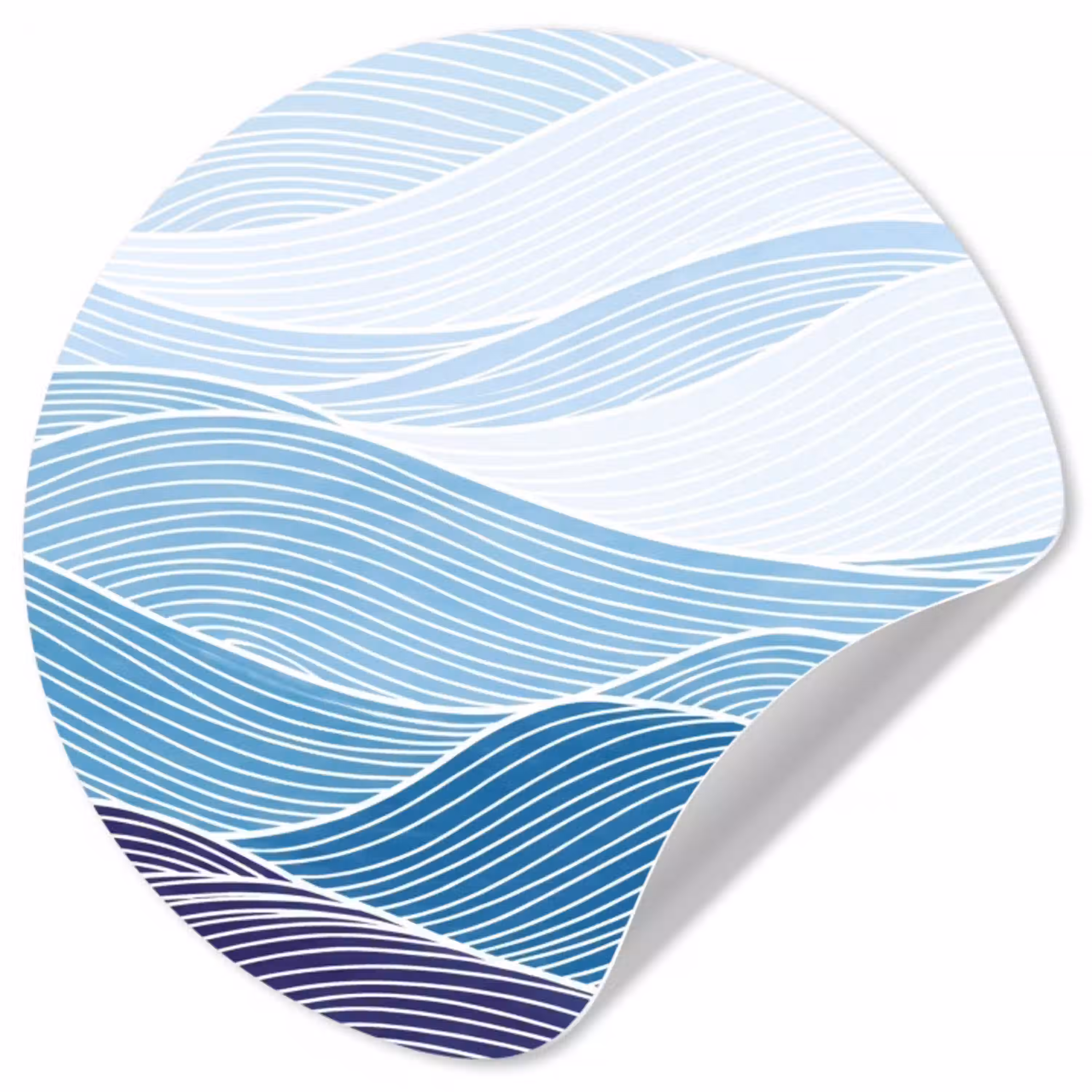 Abstract - Golven - Patroon - Blauw - Modern Wandcirkel behangsticker klein -3d