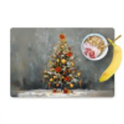 Kerstboom - Cadeaus - Rood - Goud Placemat vinyl groot -zzzproduct_Kitchenyeah-website