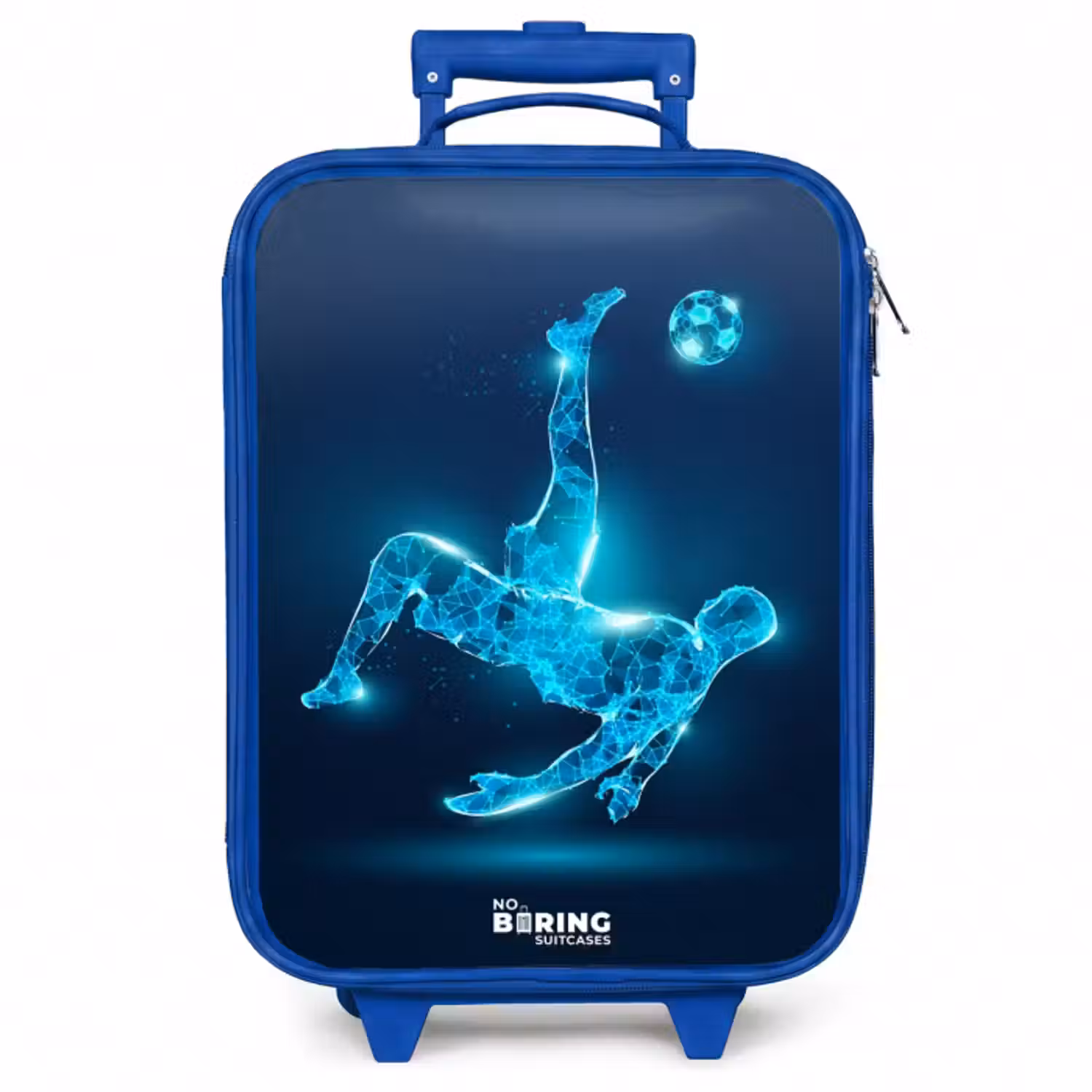 Kinderkoffer Blau - Omake in blauem Neon-Fußball